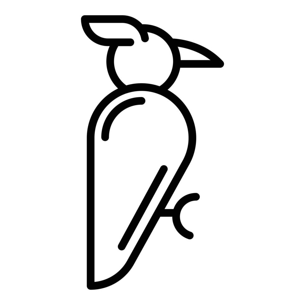 icono de nido de pájaro carpintero, estilo de esquema vector