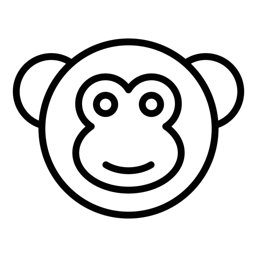 Gibbon monkey icon, outline style vector
