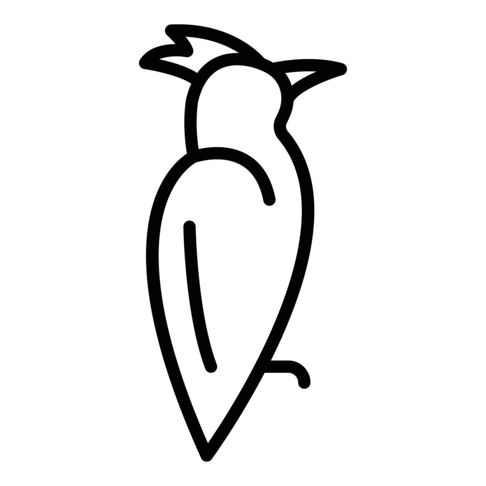 icono de pájaro carpintero de vida silvestre, estilo de esquema vector