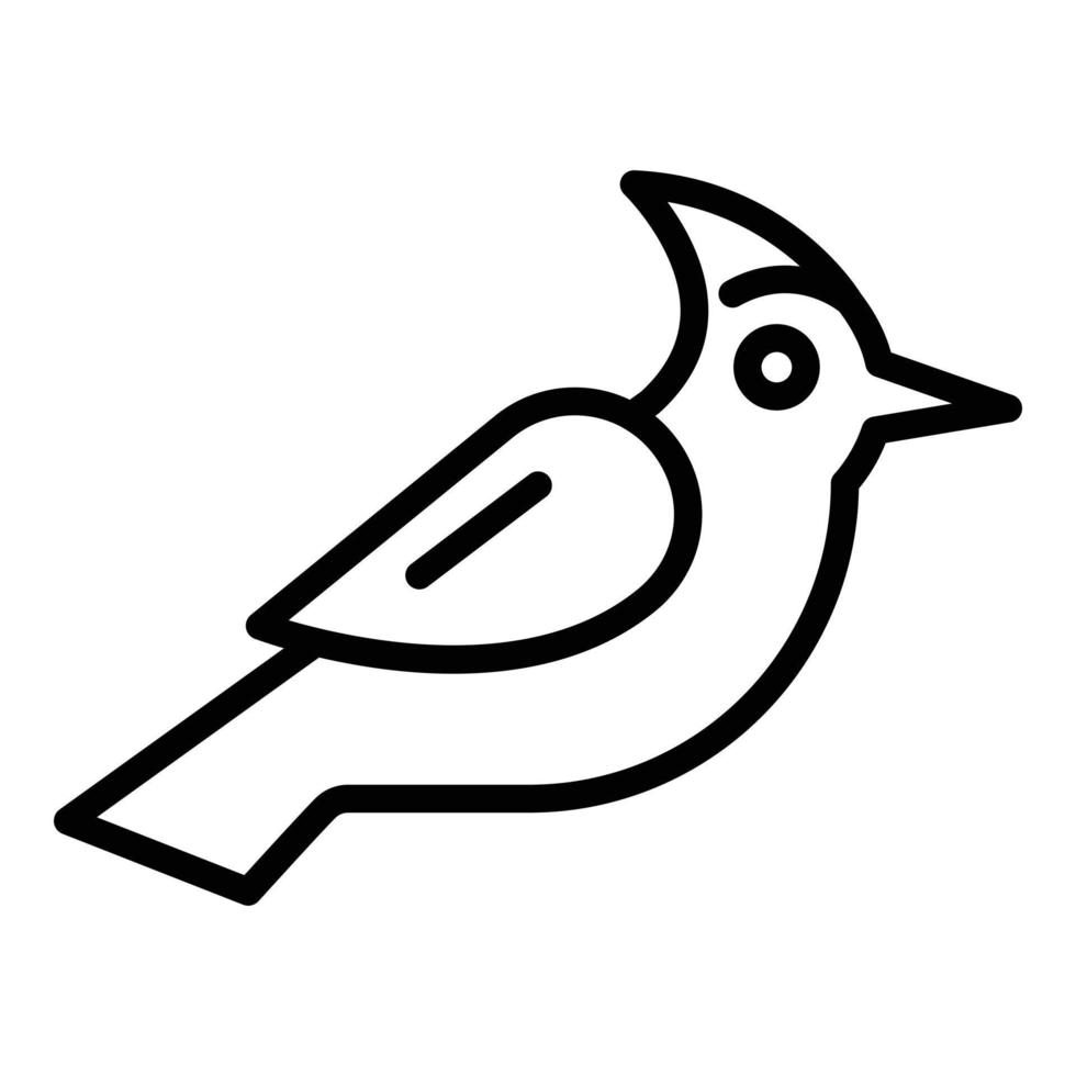 icono de pájaro carpintero, estilo de contorno vector