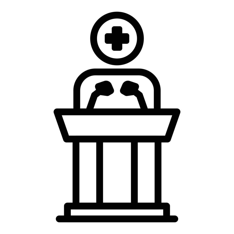 Doctor speaker icon, outline style vector