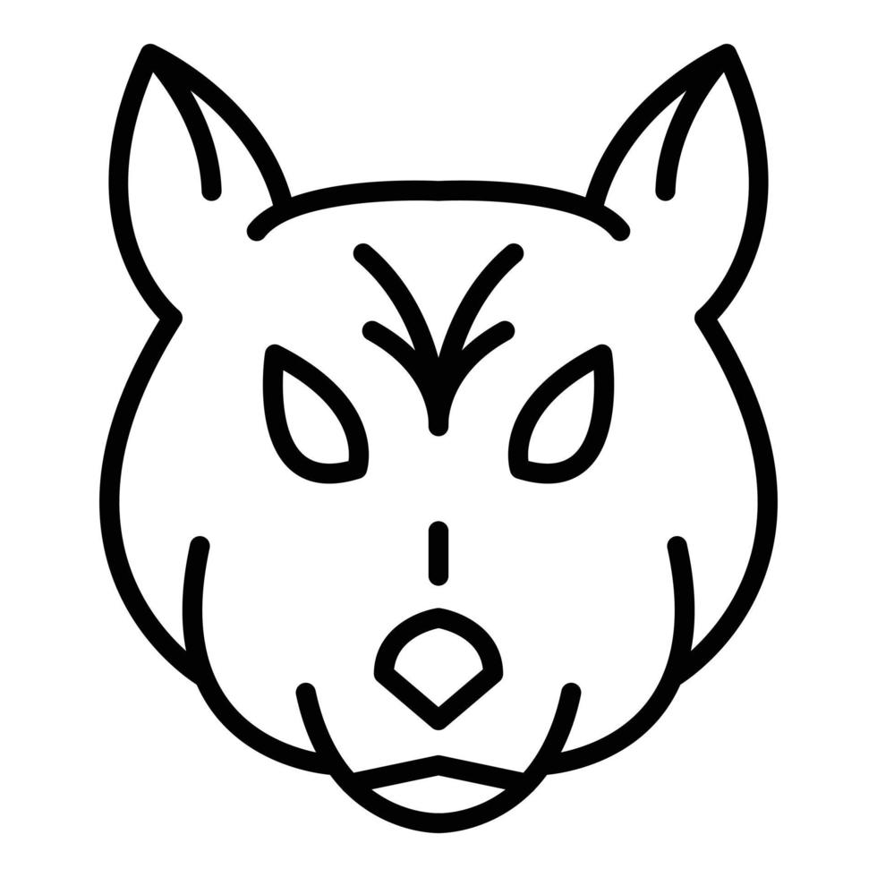 Husky wolf icon, outline style vector