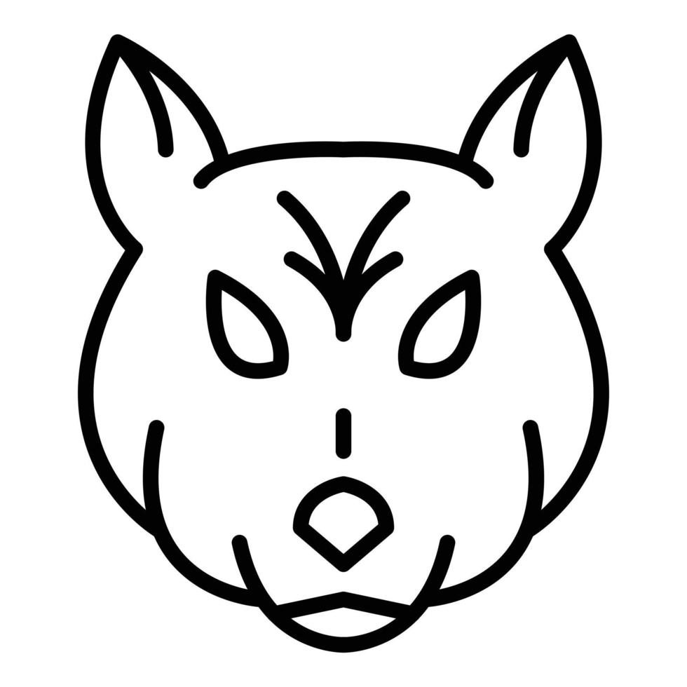 icono de lobo husky, estilo de contorno vector