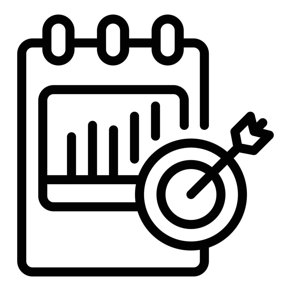 Calendar target credibility icon, outline style vector