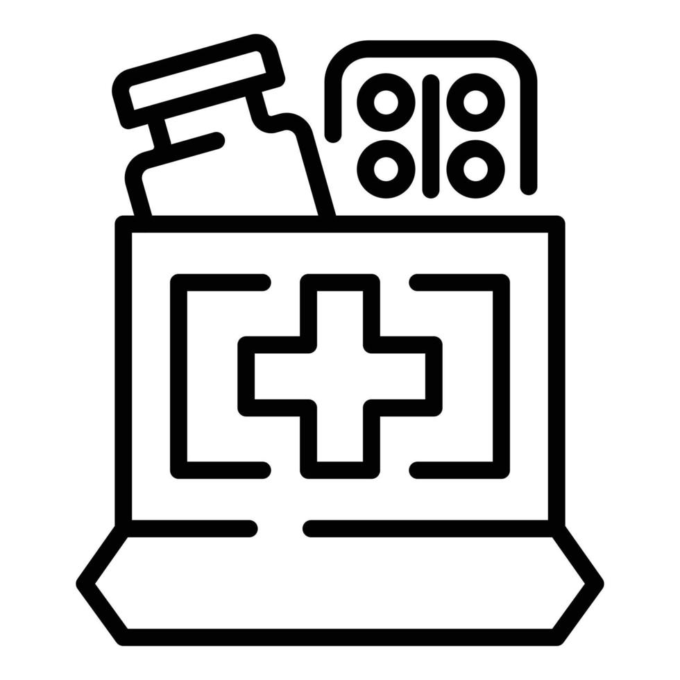 Buy drugs icon, outline style vector