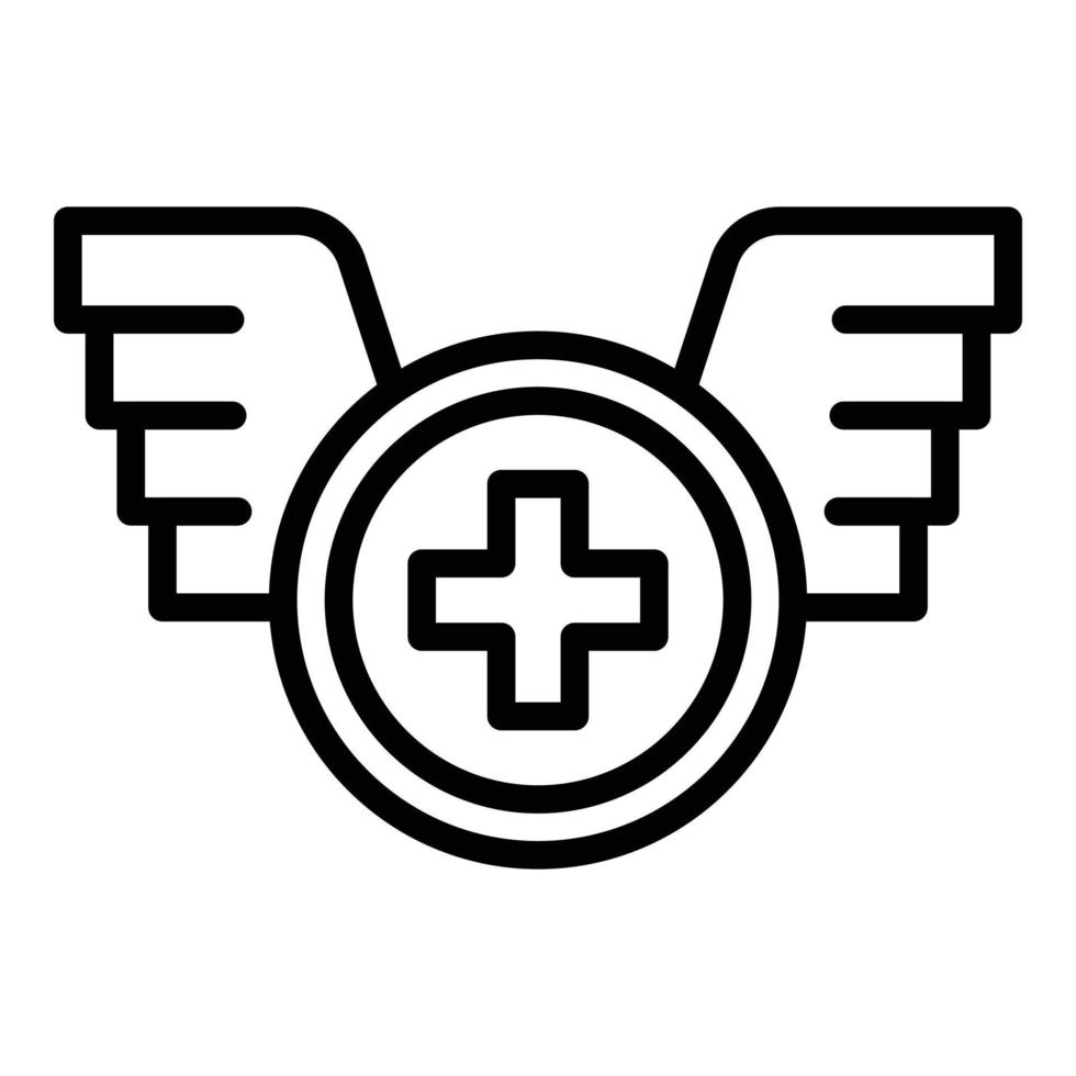 Medical wings icon, outline style vector