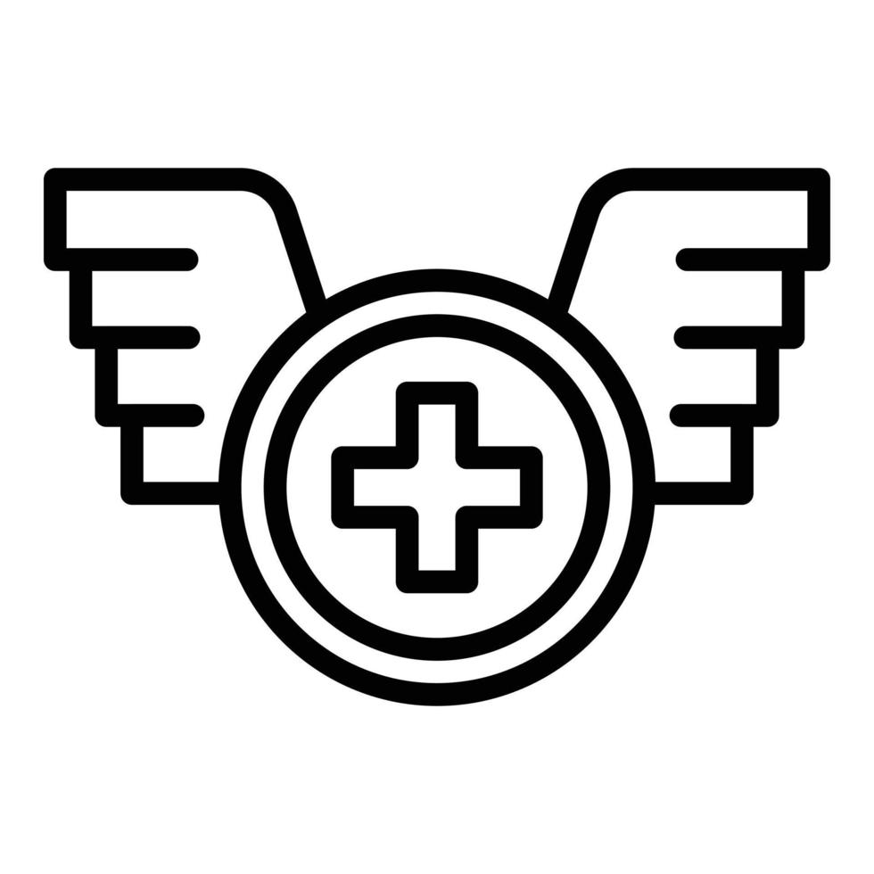 Medical wings icon, outline style vector