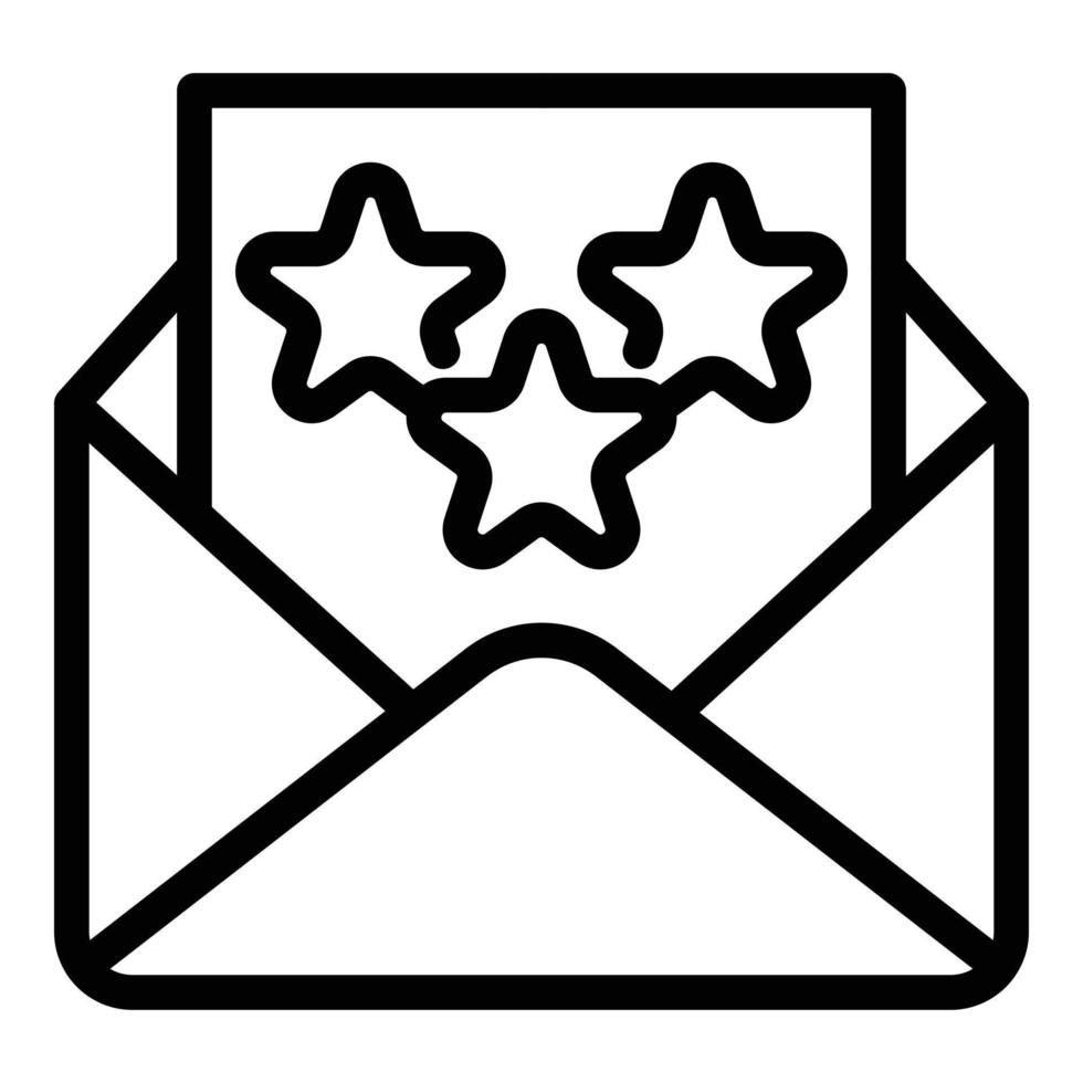 Rating mail icon, outline style vector