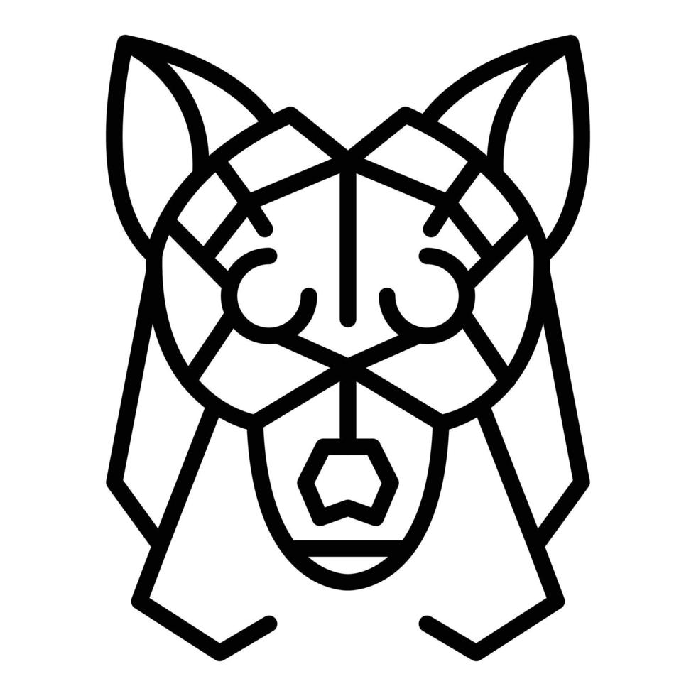 icono de lobo tatuado, estilo de esquema vector