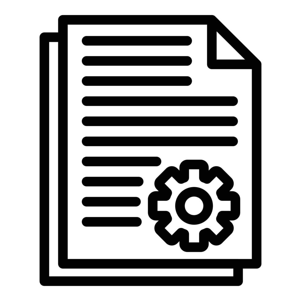 Control document icon, outline style vector