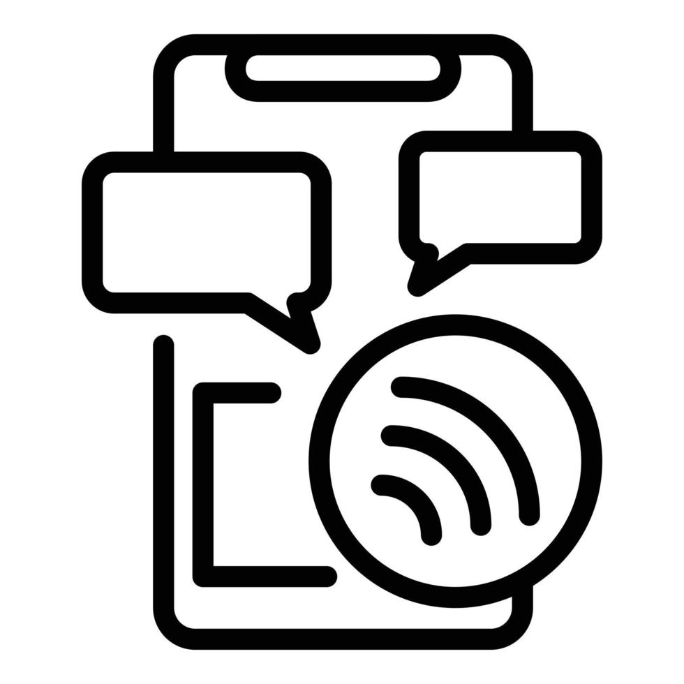 Phone connection icon, outline style vector