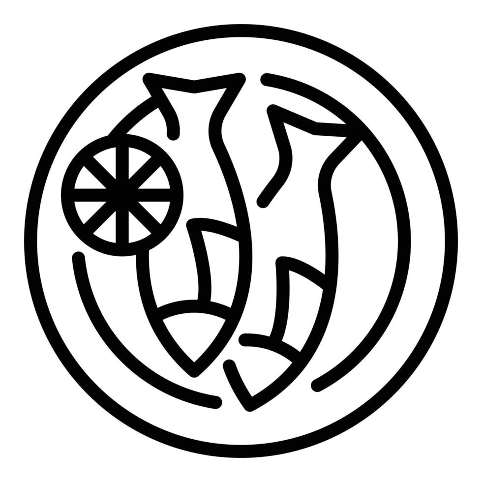 Fish food icon, outline style vector