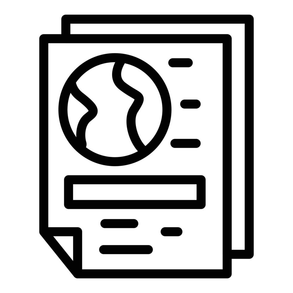 Global newspaper reportage icon, outline style vector