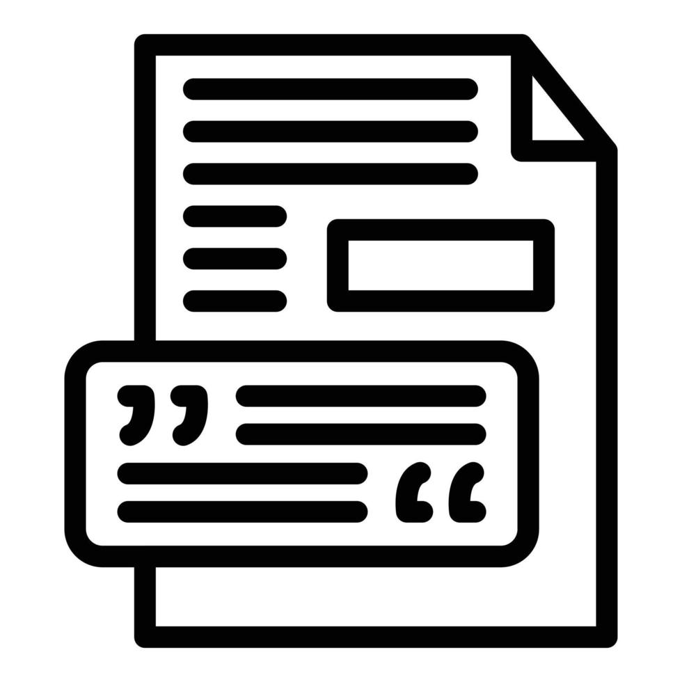 Reportage paper icon, outline style vector