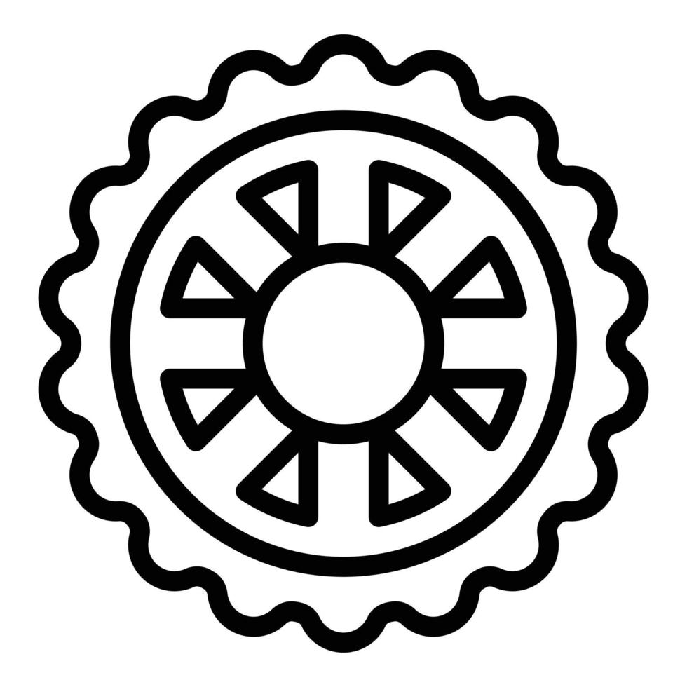 Bicycle repair disk brake icon, outline style vector