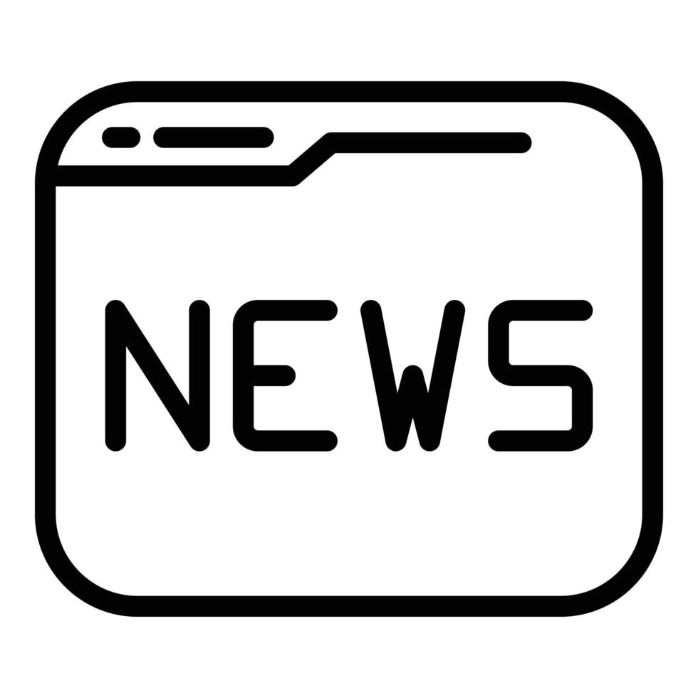 Web page news icon, outline style vector