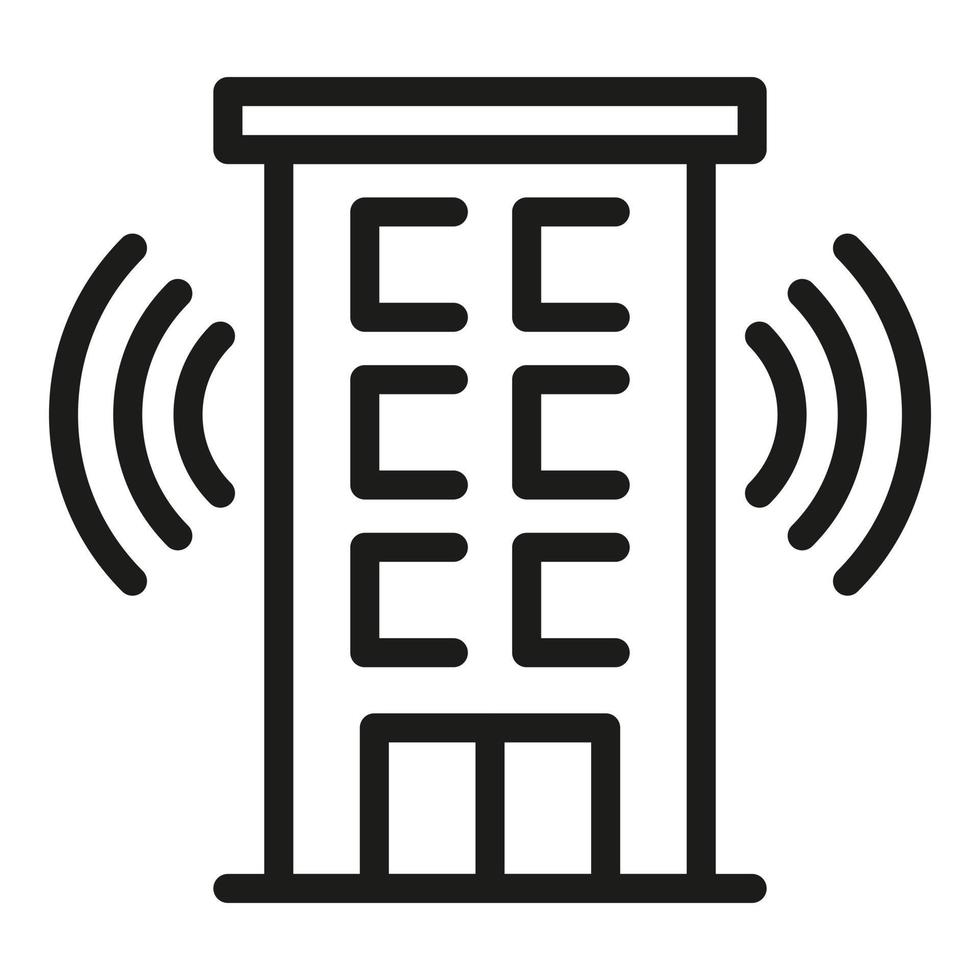 Wifi building icon, outline style vector