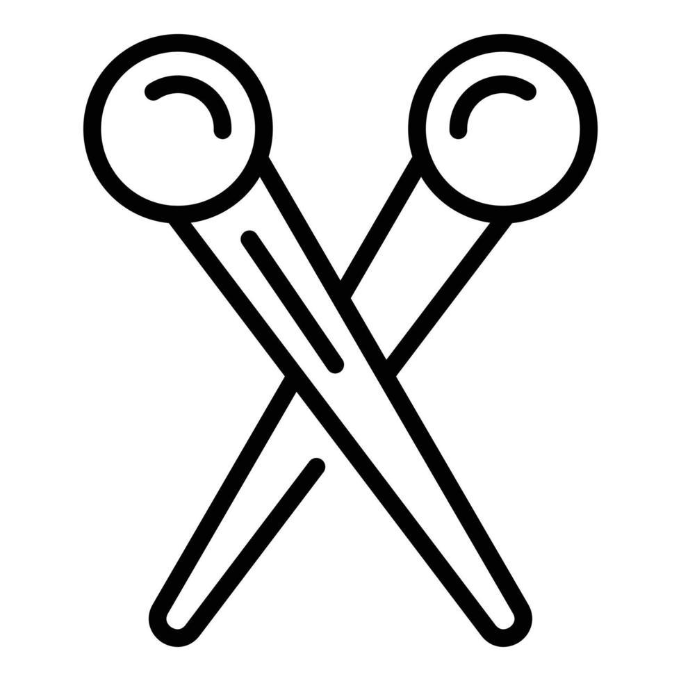 Sew needle icon, outline style vector