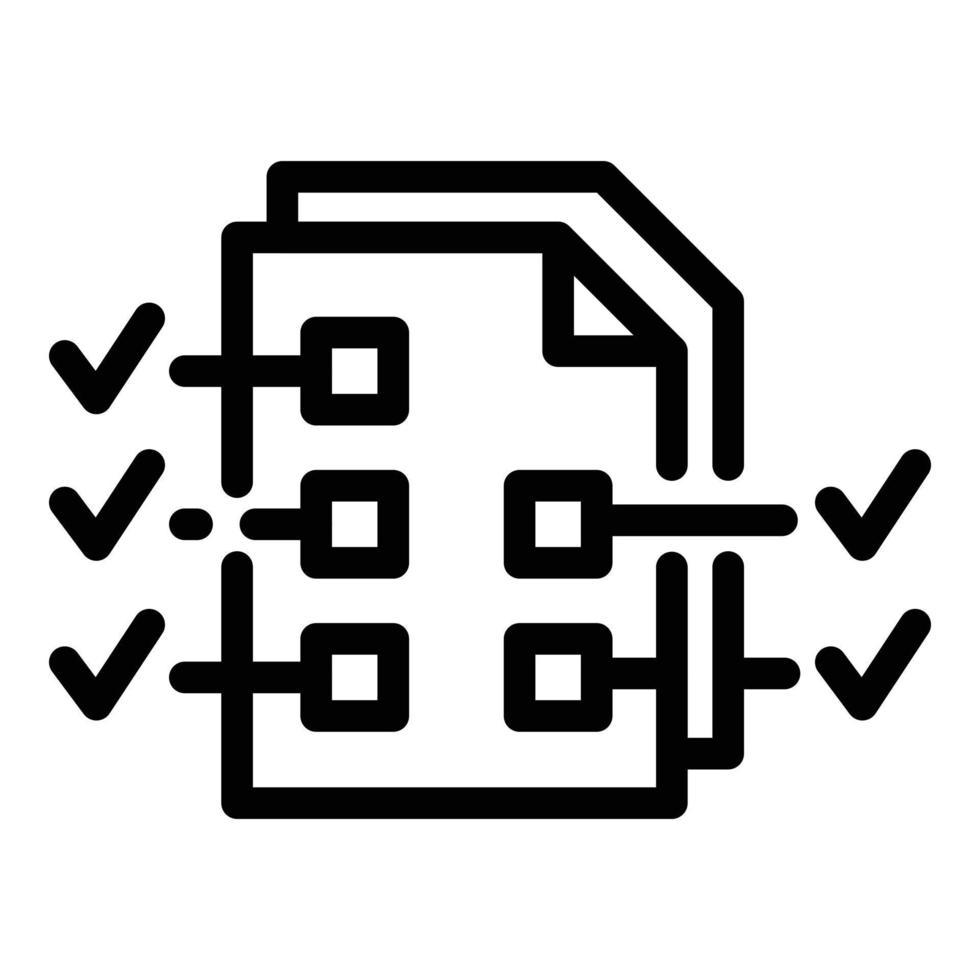 Assignment checklist icon, outline style vector