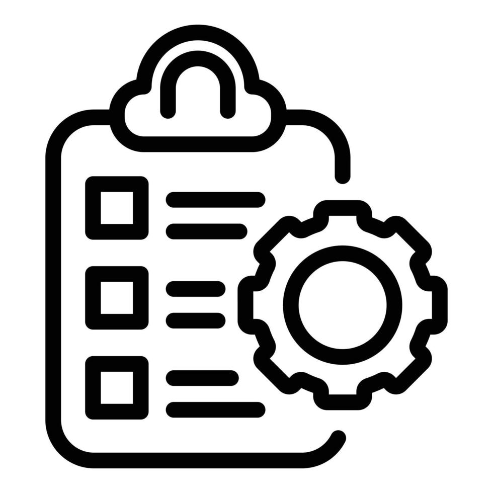 Assignment icon, outline style vector