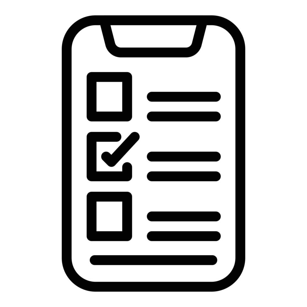 Phone assignment icon, outline style vector
