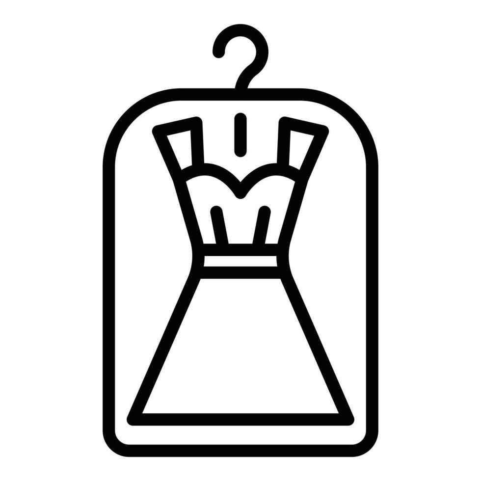 icono de vestido nuevo, estilo de esquema vector