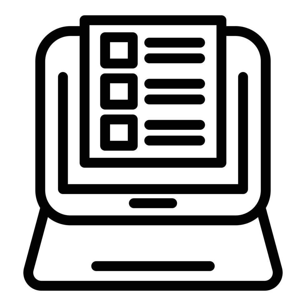 Online assignment icon, outline style vector