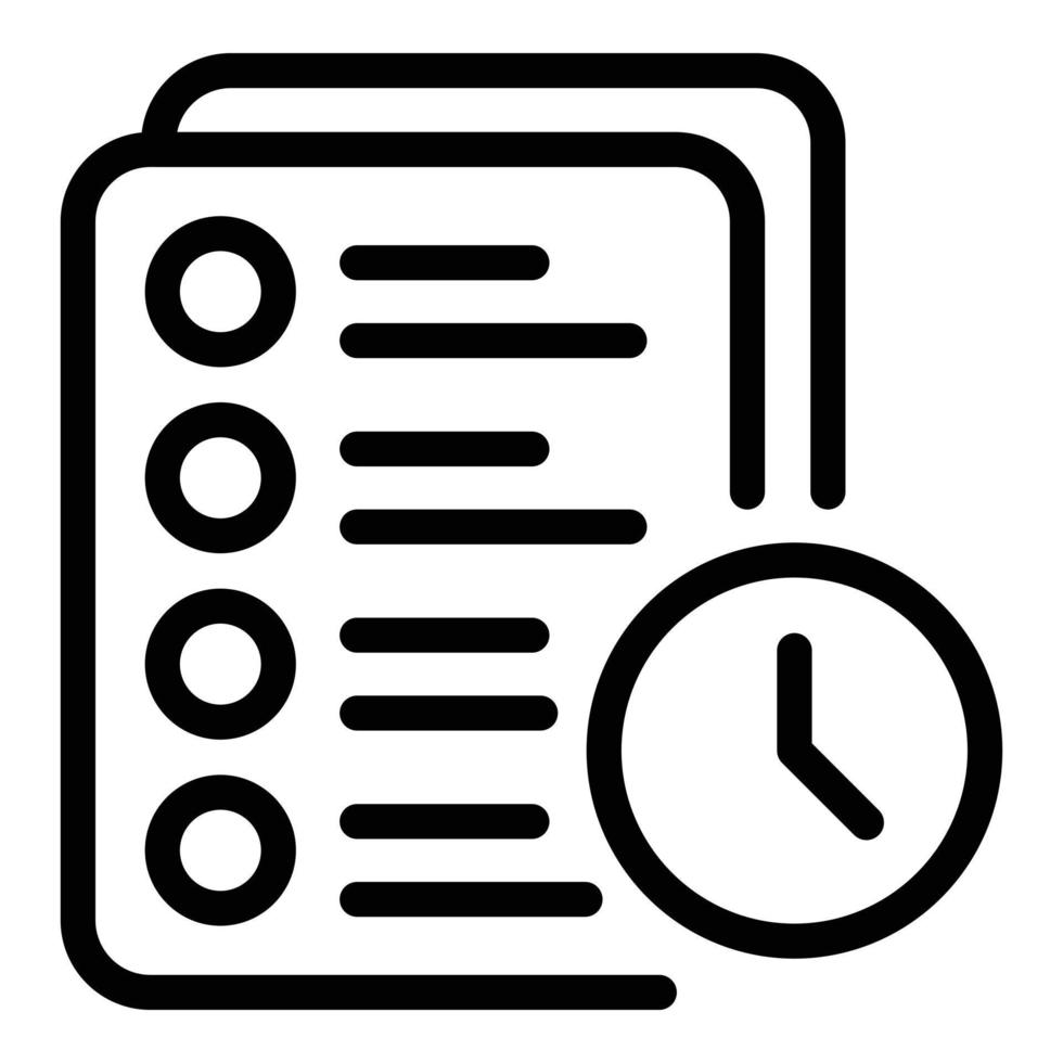 Assignment time icon, outline style vector
