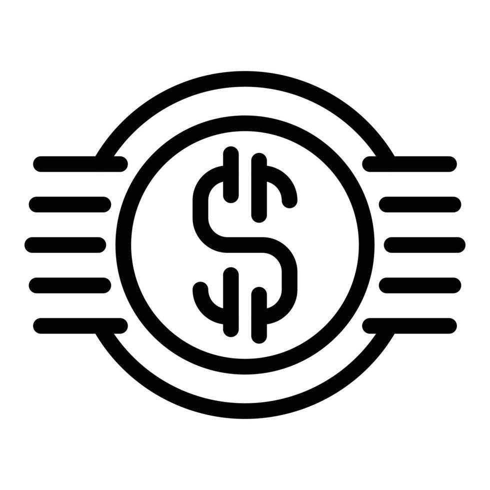 Business dollar icon, outline style vector