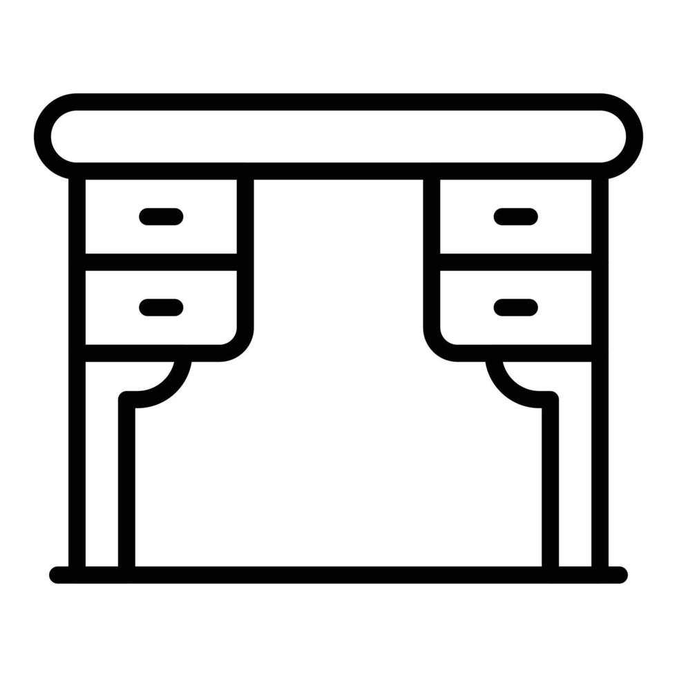 Office wood table icon, outline style vector