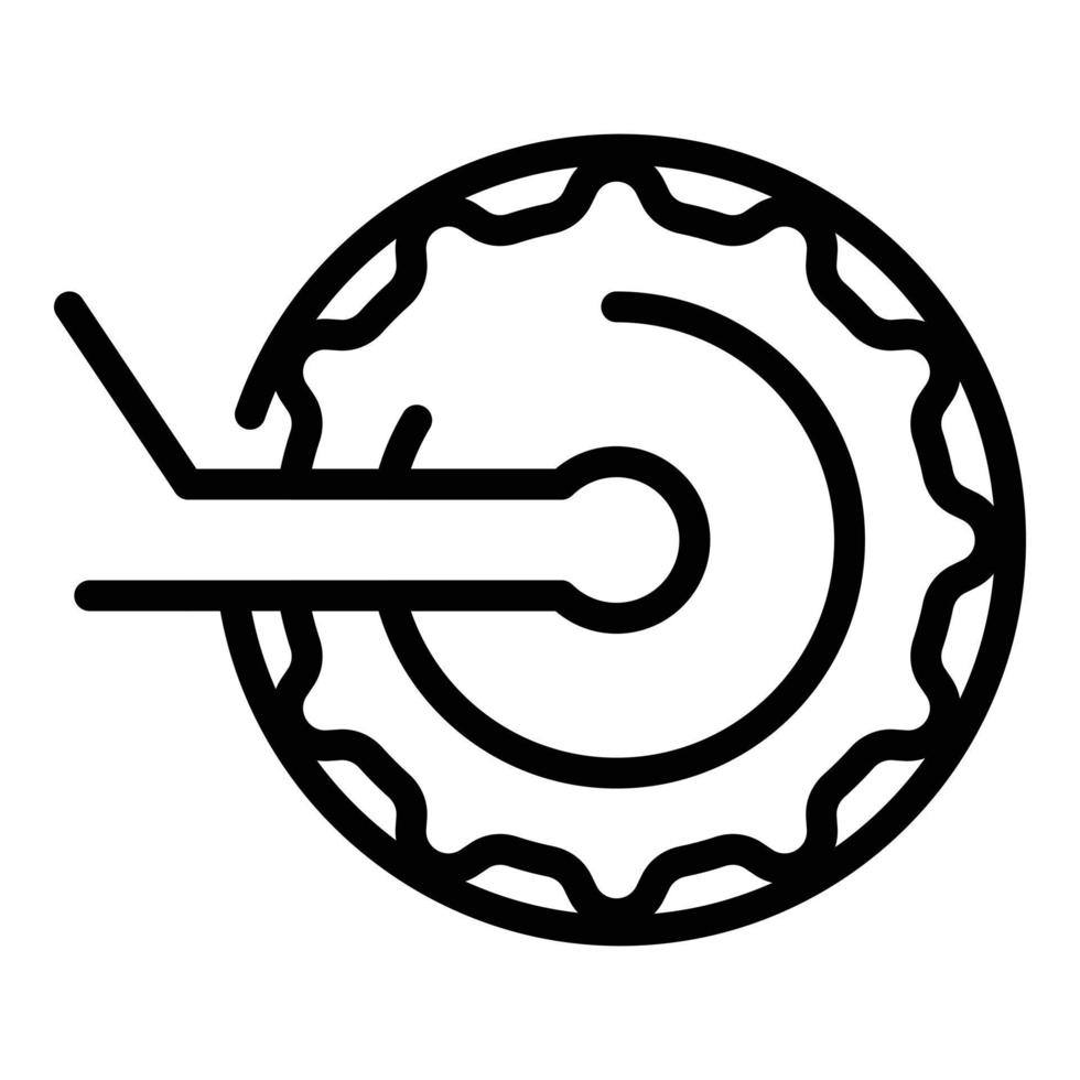 Bicycle repair crankset icon, outline style vector