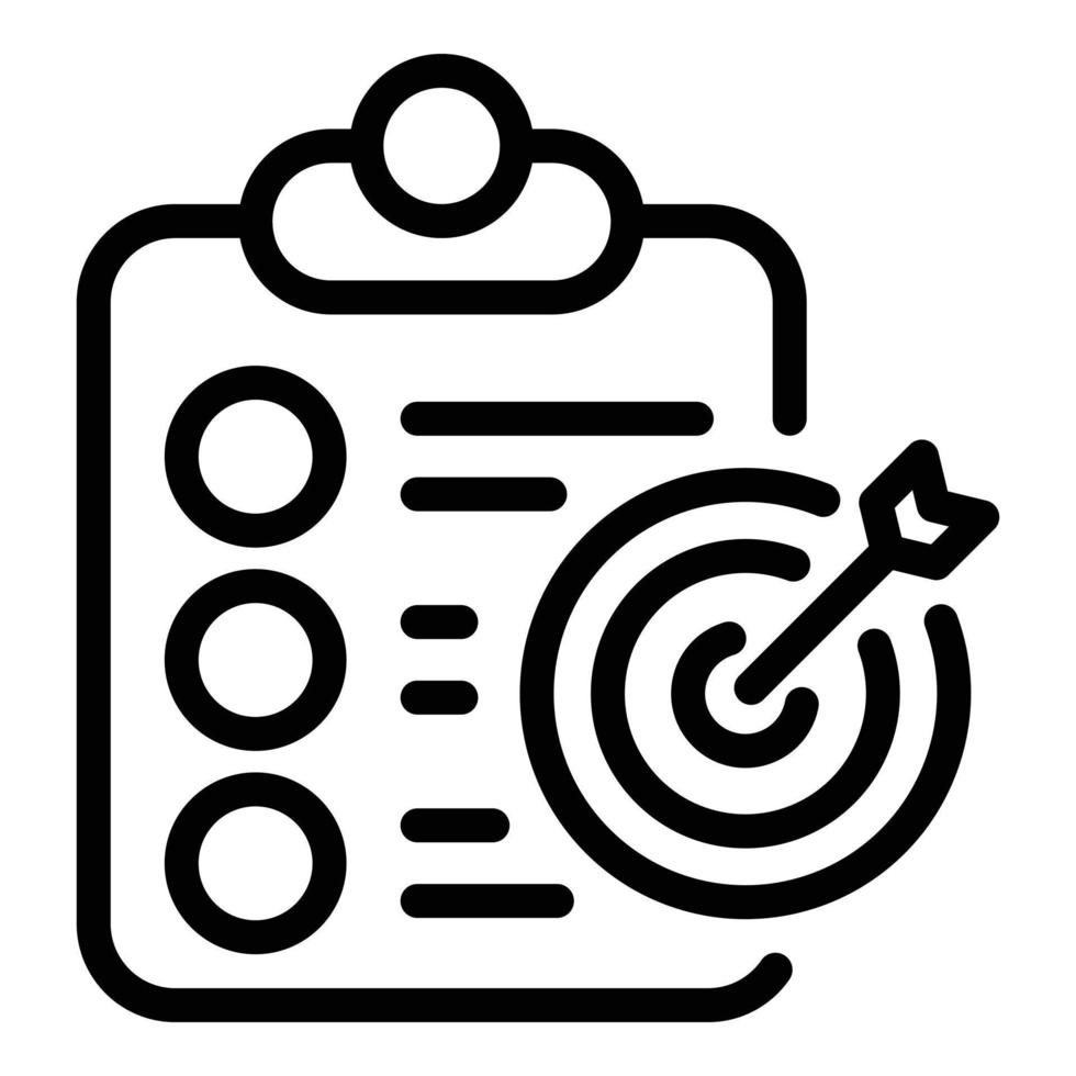 icono de destino de asignación, estilo de contorno vector