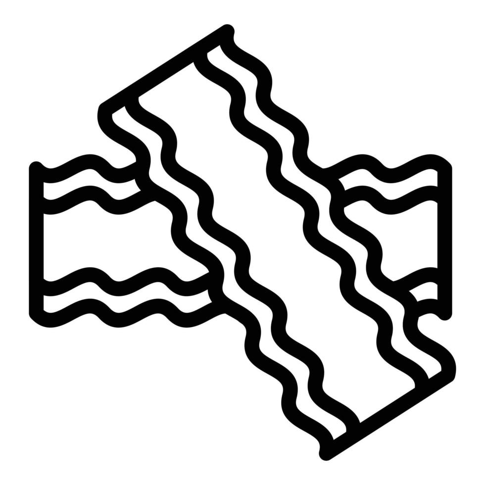 Bacon icon, outline style vector