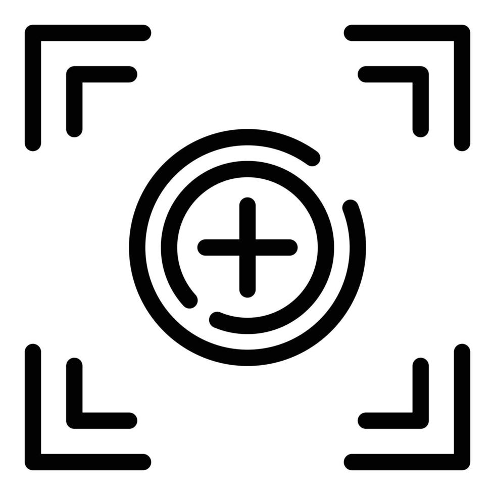 Camera focus icon, outline style vector