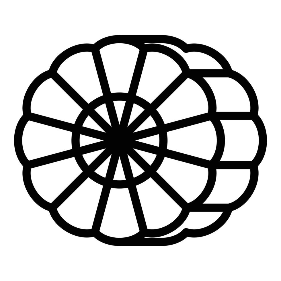 icono de bergamota medicinal, estilo de esquema vector