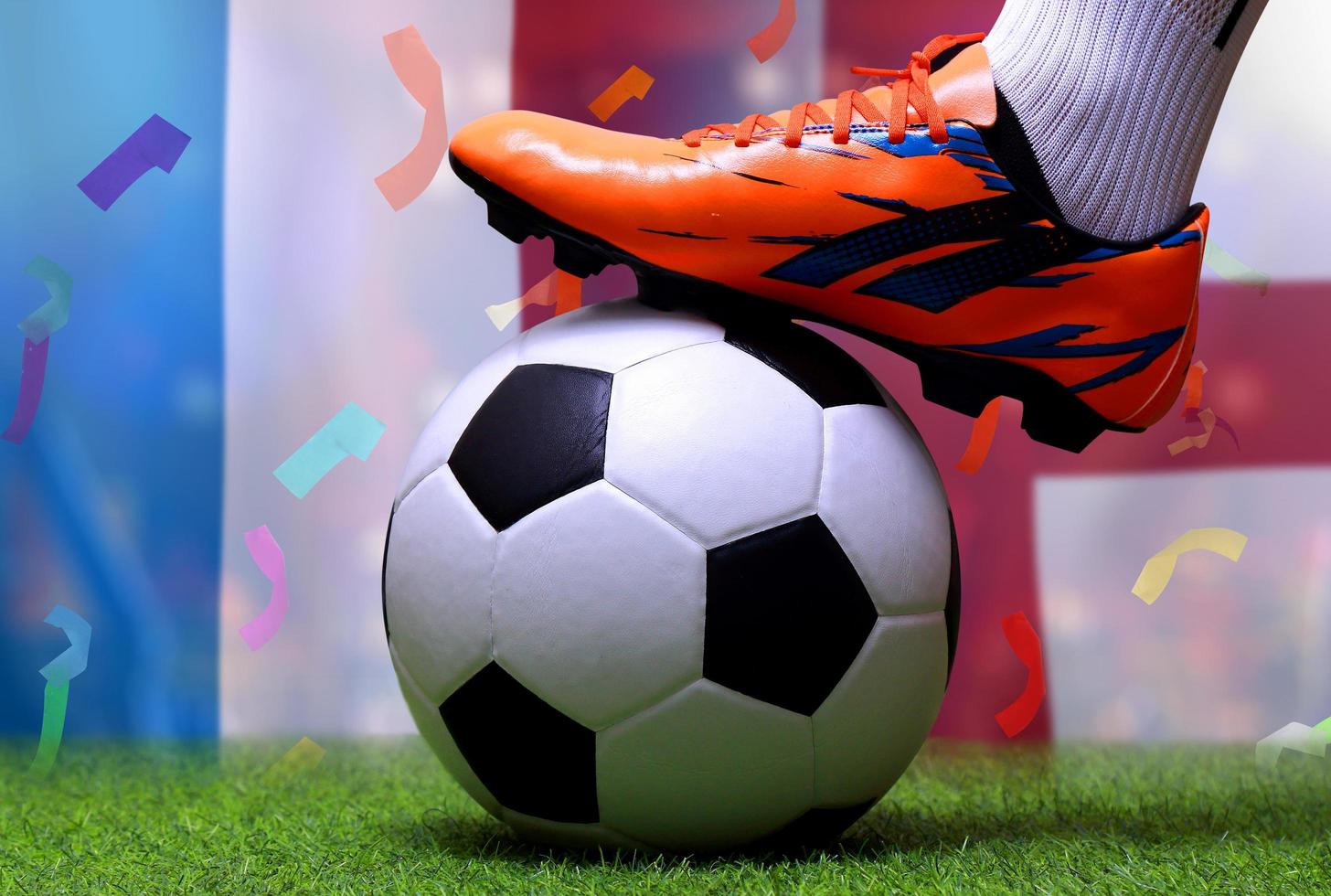 Football Cup competition between the national England and national France. photo