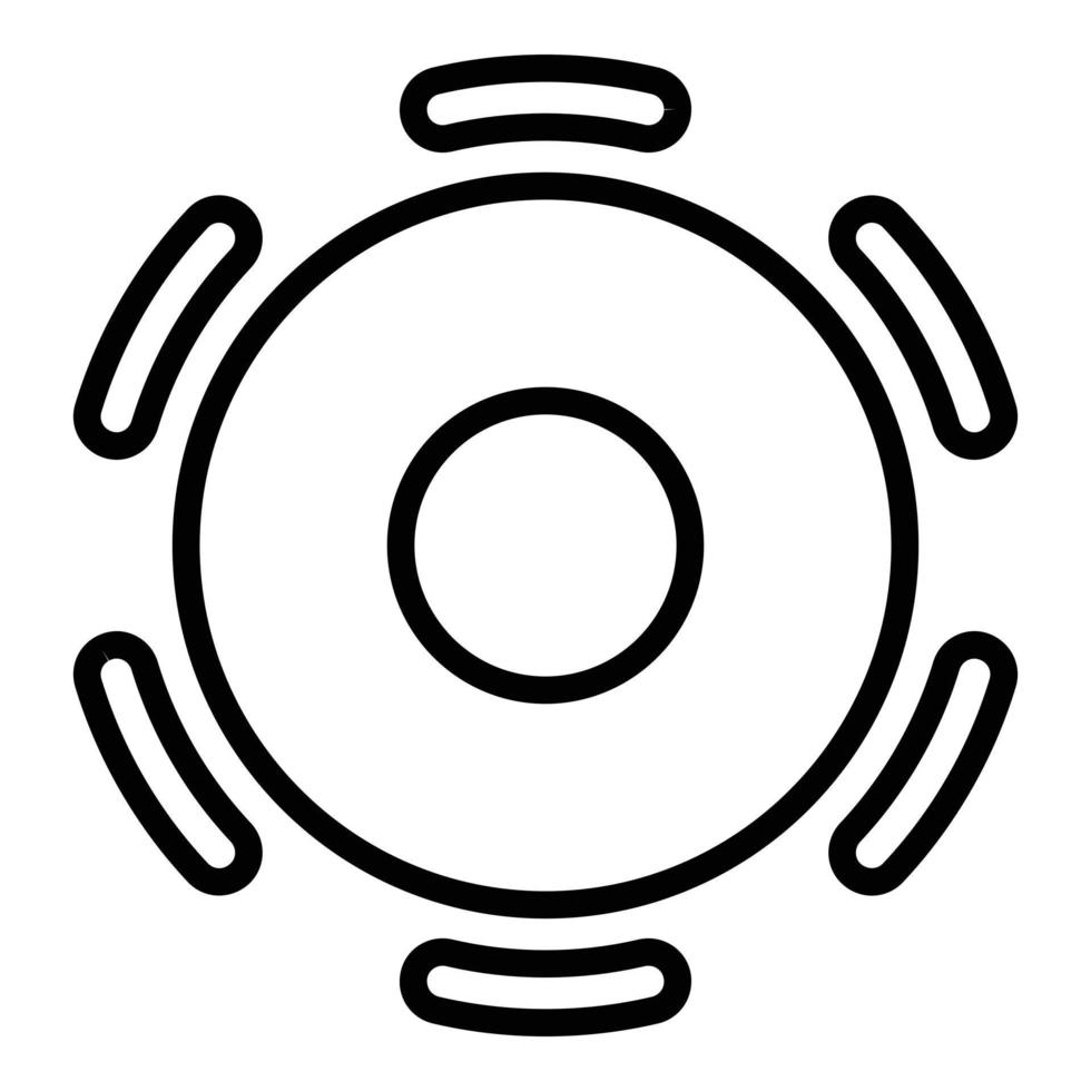 Round office table icon, outline style vector