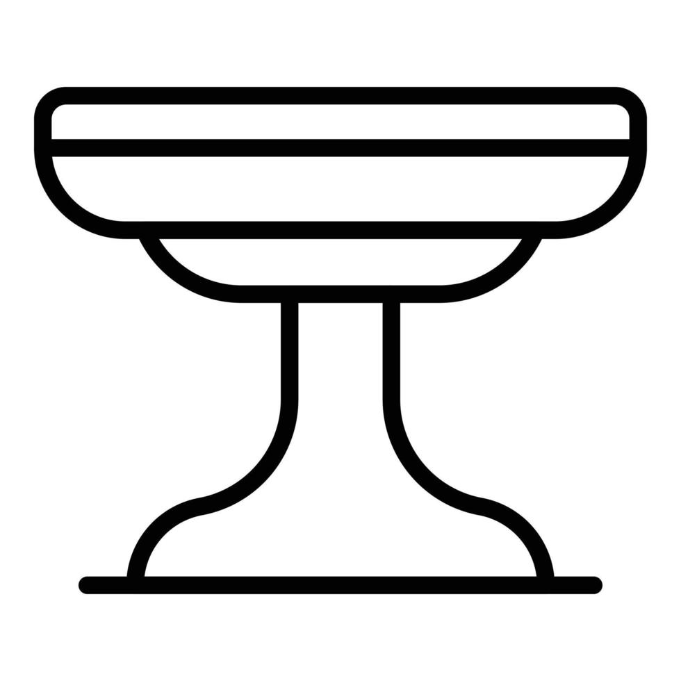 Interior round table icon, outline style vector