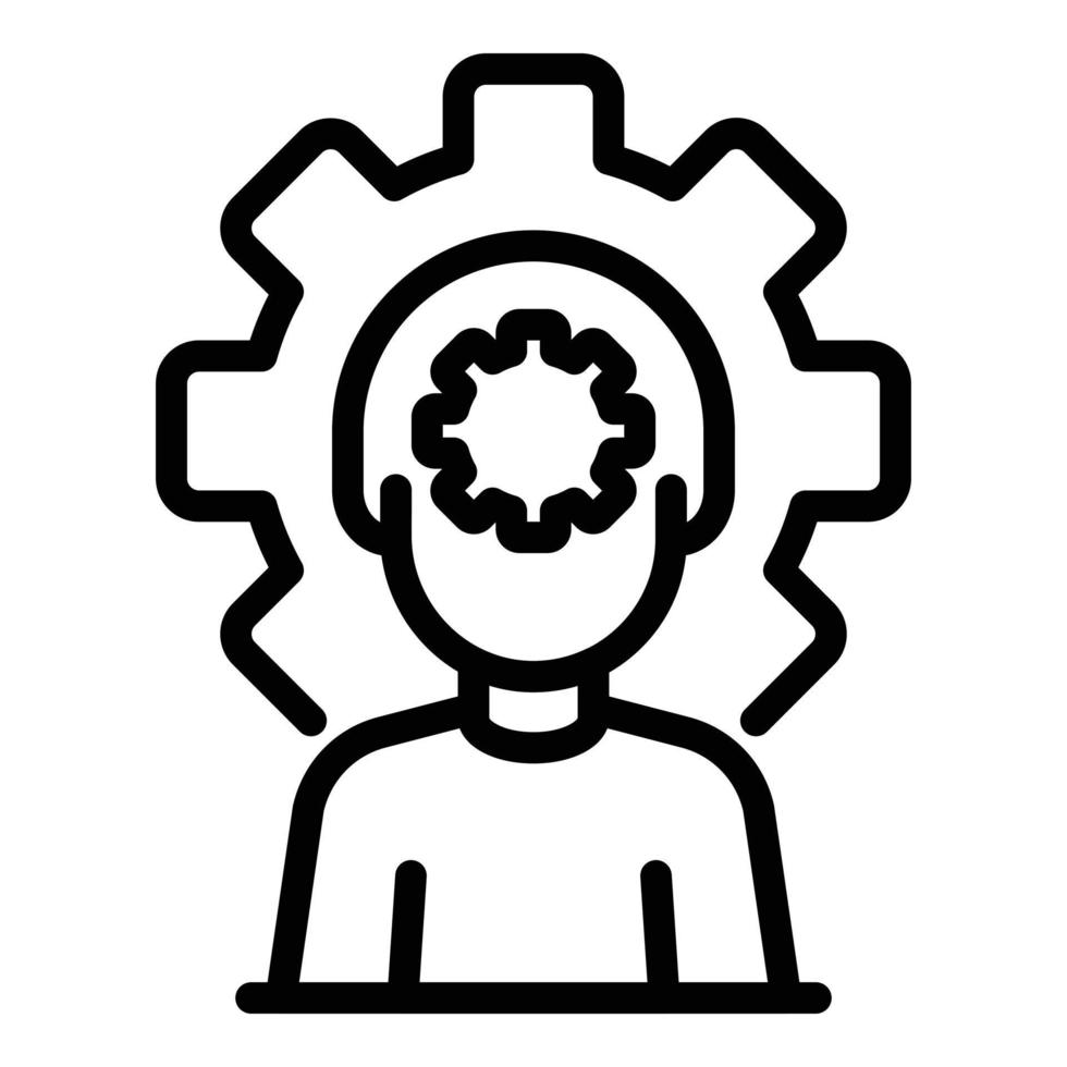 Thinking effort icon, outline style vector