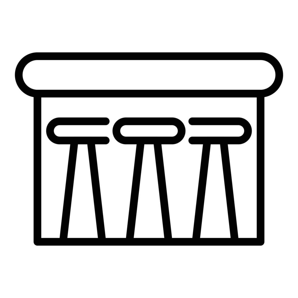 Bar table icon, outline style vector