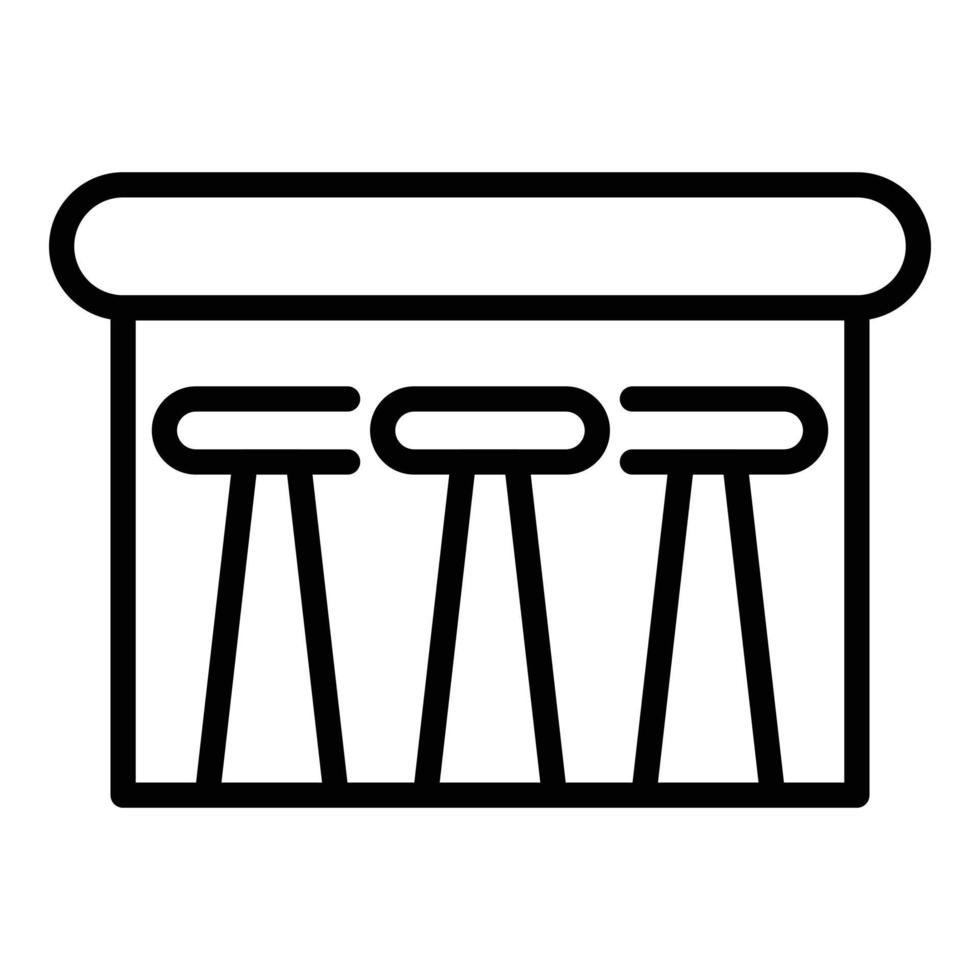 icono de mesa de bar, estilo de contorno vector