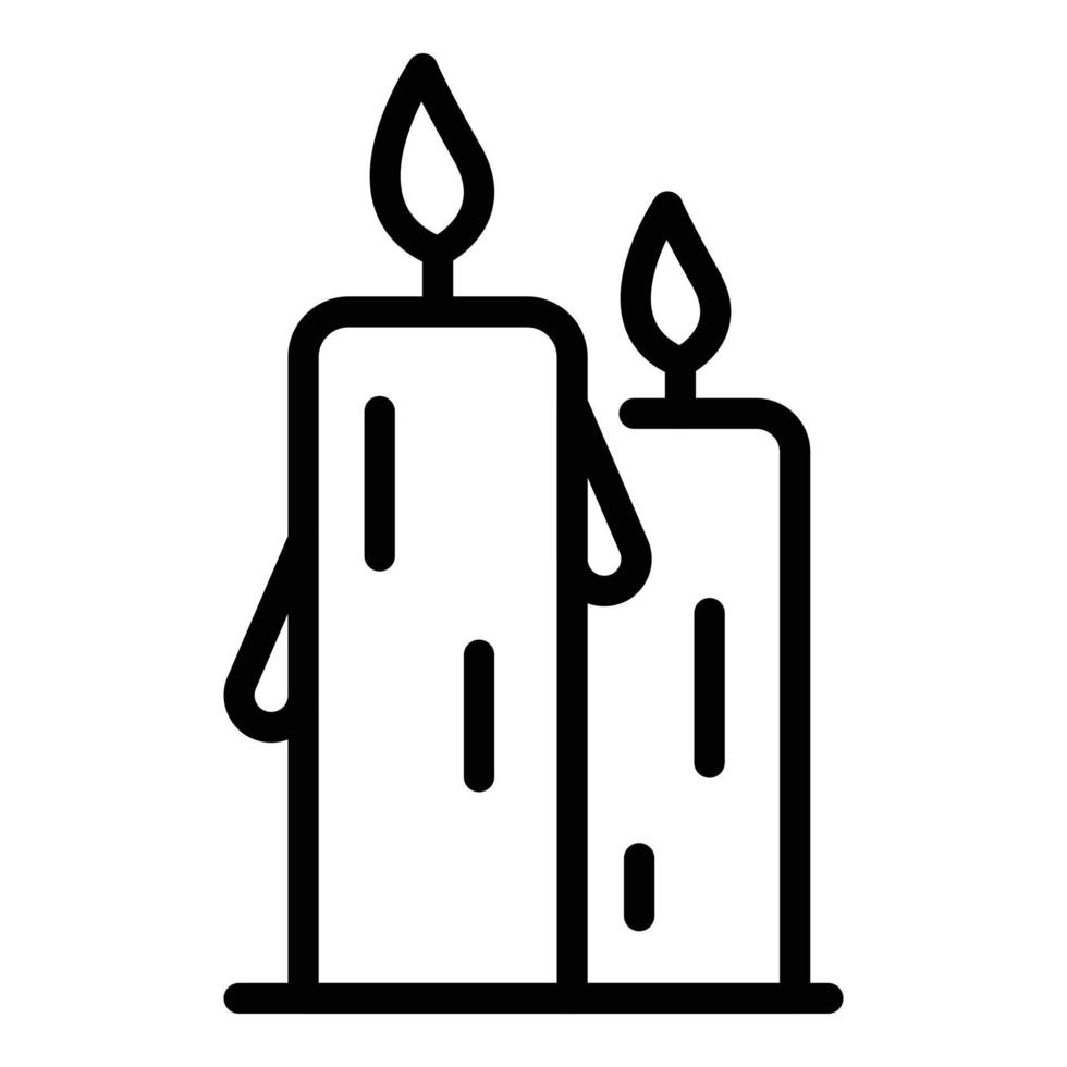 Plant candle icon, outline style vector