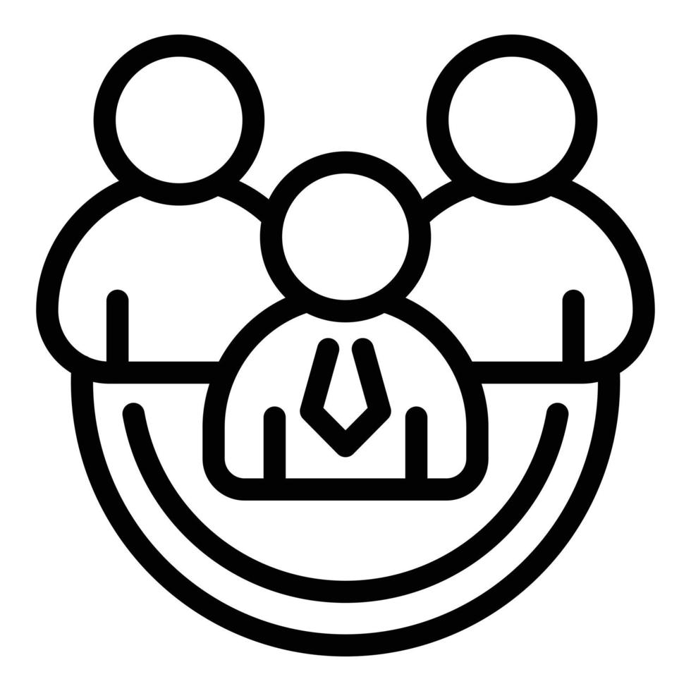 Board meeting icon, outline style vector