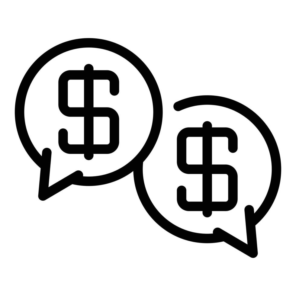 Dollar chat icon, outline style vector