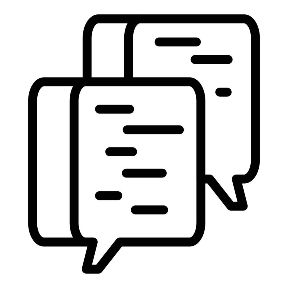 Online chat icon, outline style vector