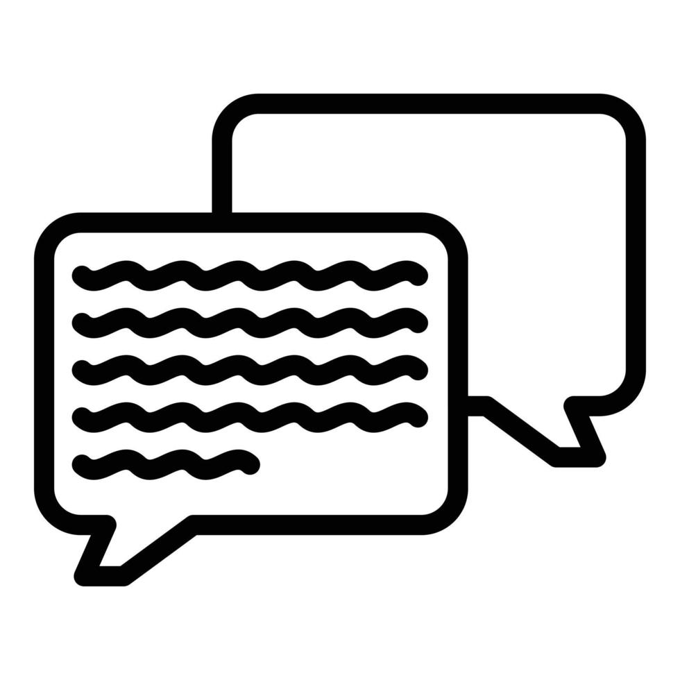 Long chat bubble icon, outline style vector