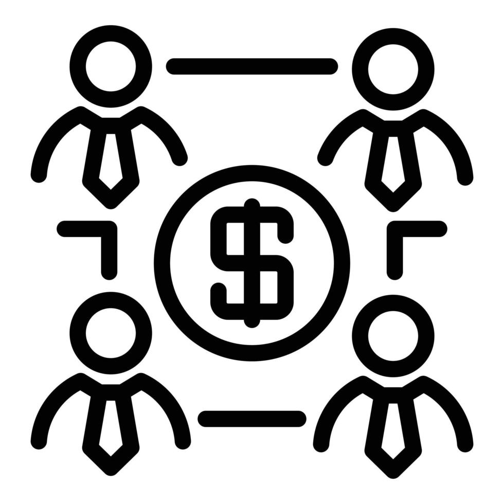Profit shareholders icon, outline style vector