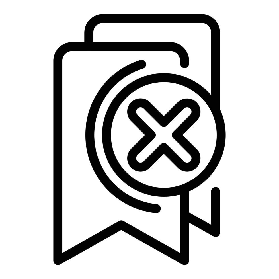 Digital bookmark icon, outline style vector
