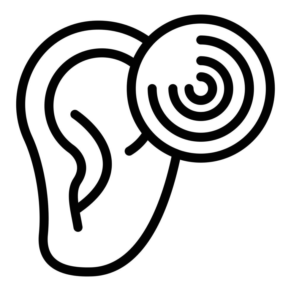 Ear sound icon, outline style vector