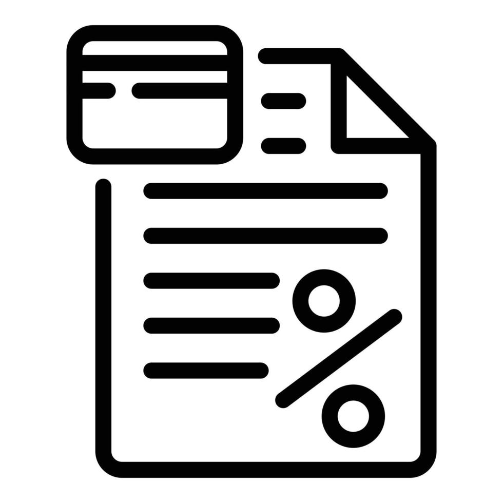 Interest rate icon, outline style vector